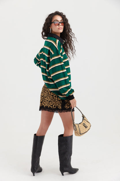 חולצת פסים לילי- ירוק