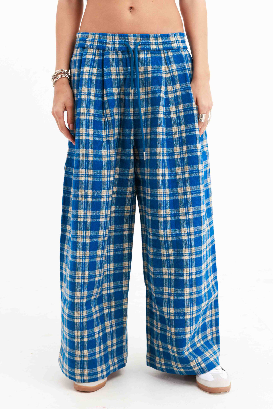 מכנסי סטיב משובצים - שחור