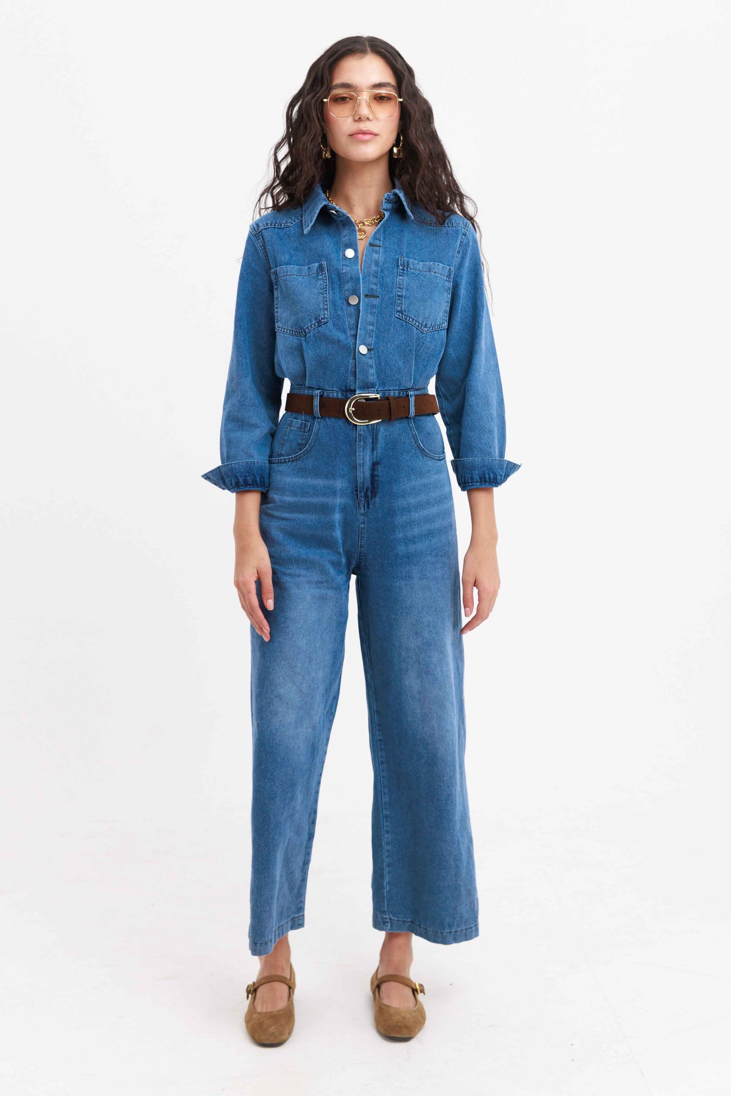 אוברול גינס ארוך