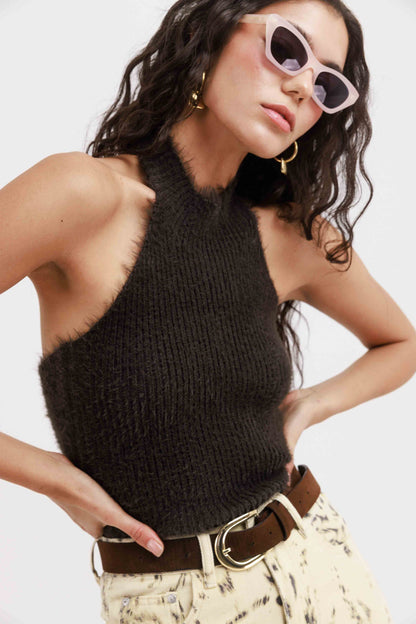 חולצת קולר פיירי - חום