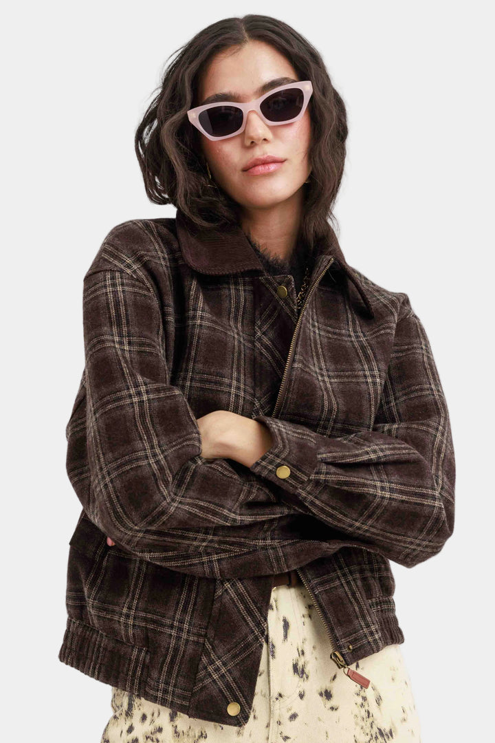 גקט משובץ נולי- כחול