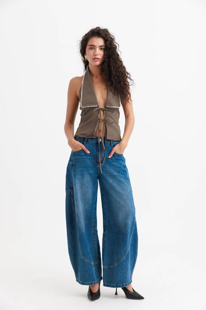 חולצת וסט סירי - משבצות