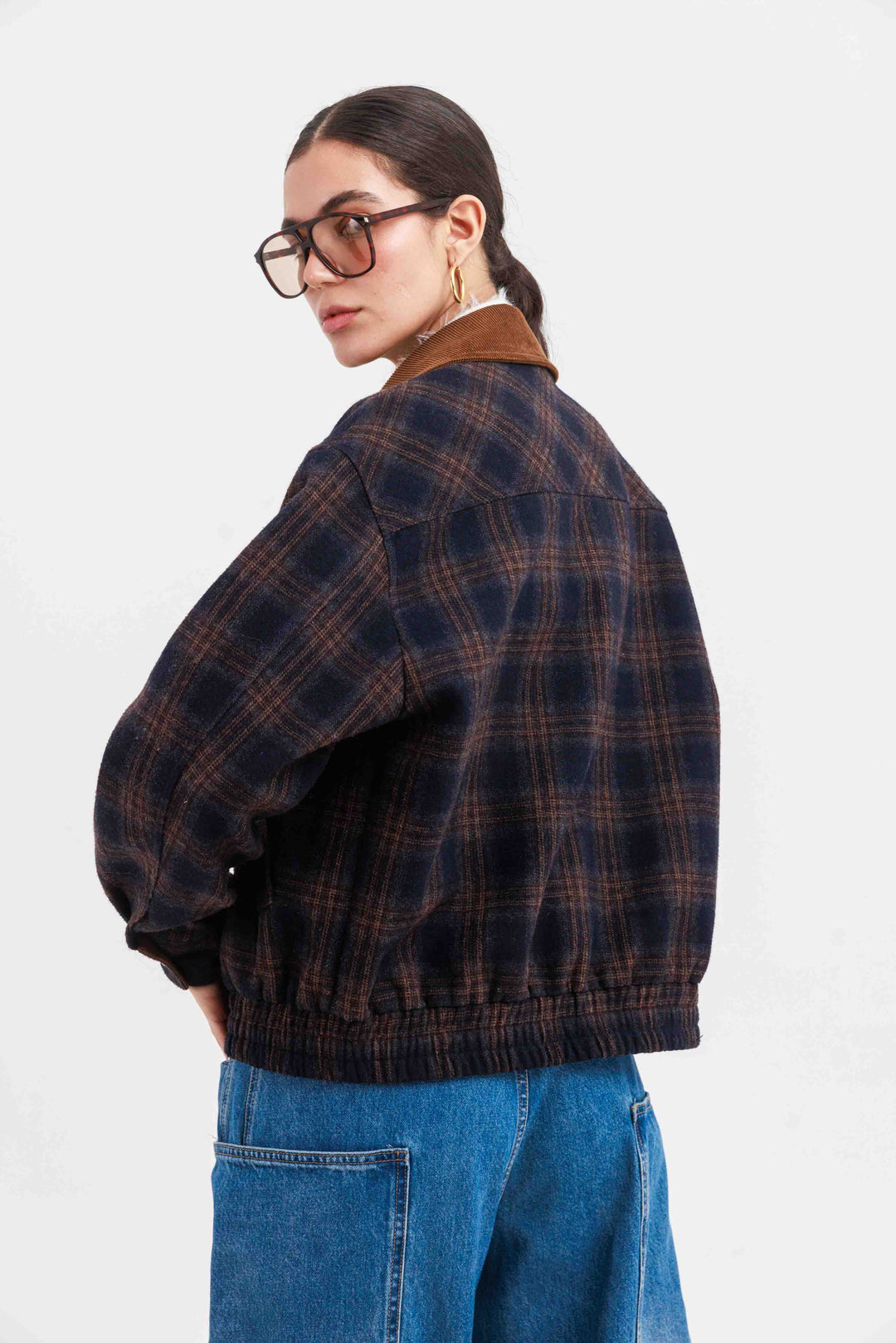 גקט משובץ נולי- כחול