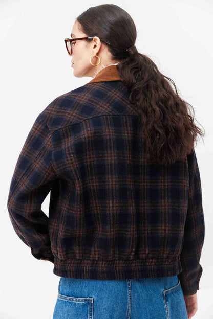 גקט משובץ נולי- כחול