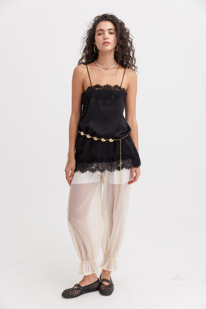 מכנסי שיפון דני - שמנת