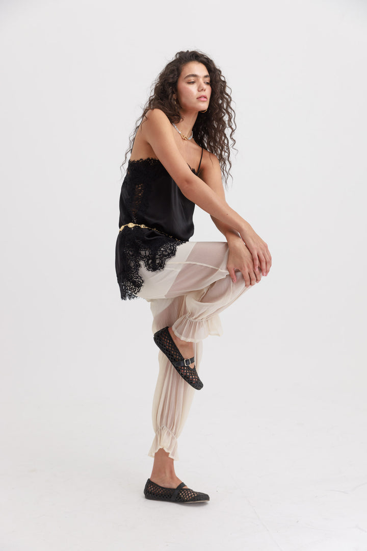 מכנסי שיפון דני - שמנת