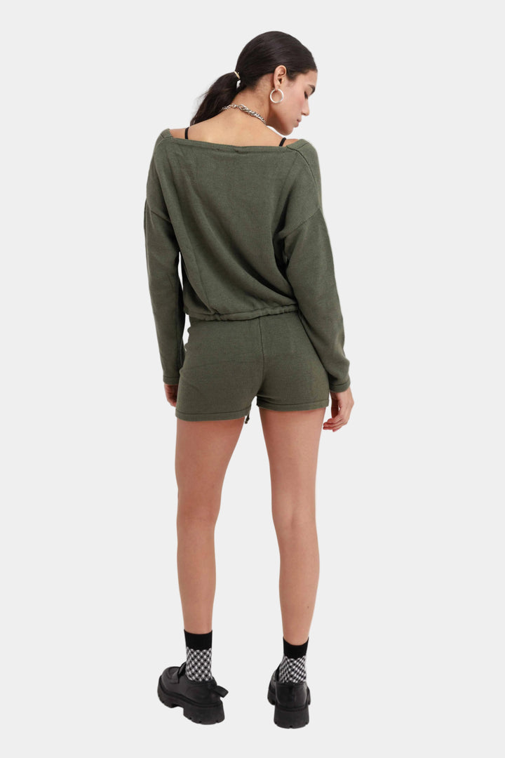 חליפת סריג אליס - זית