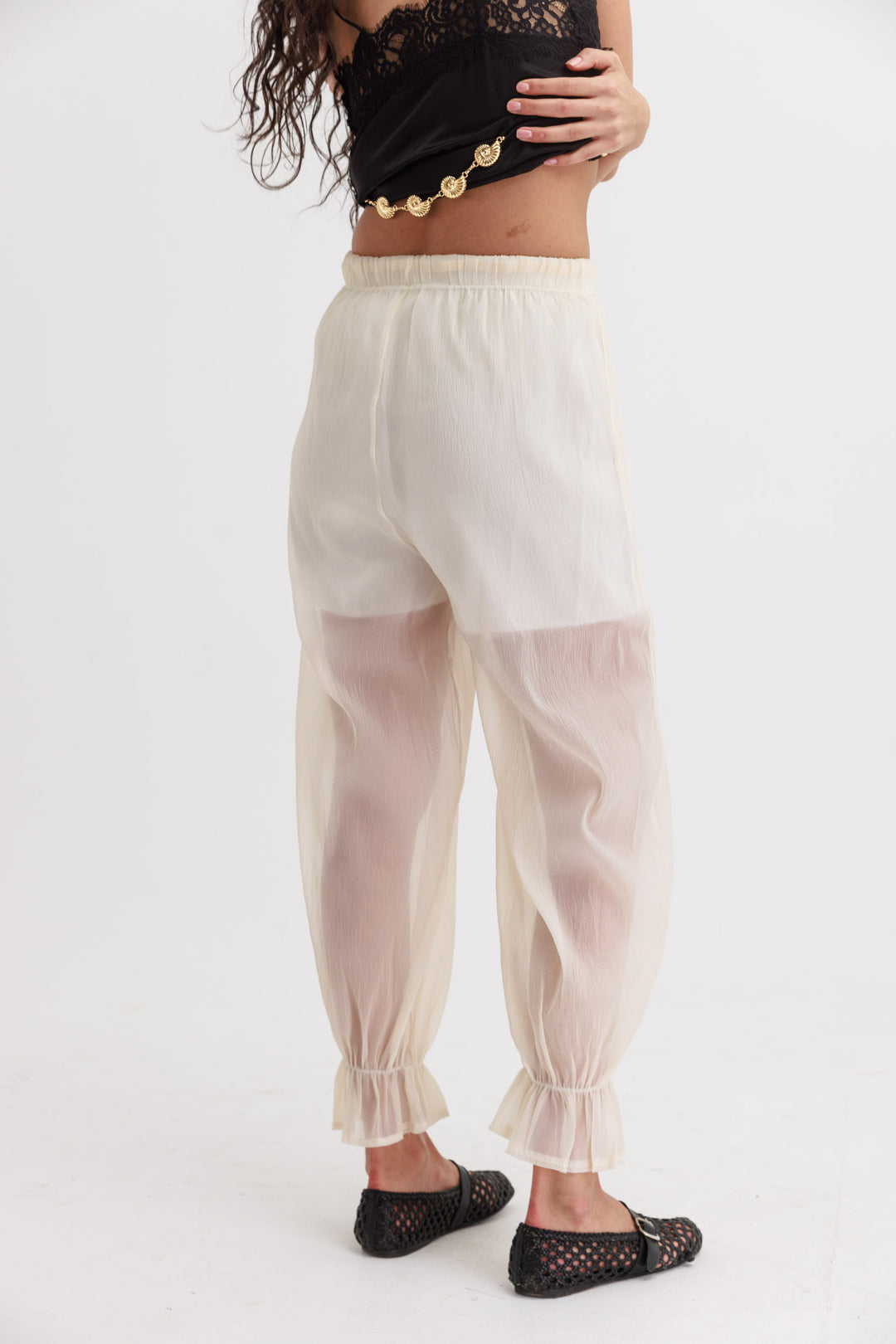 מכנסי שיפון דני - שמנת