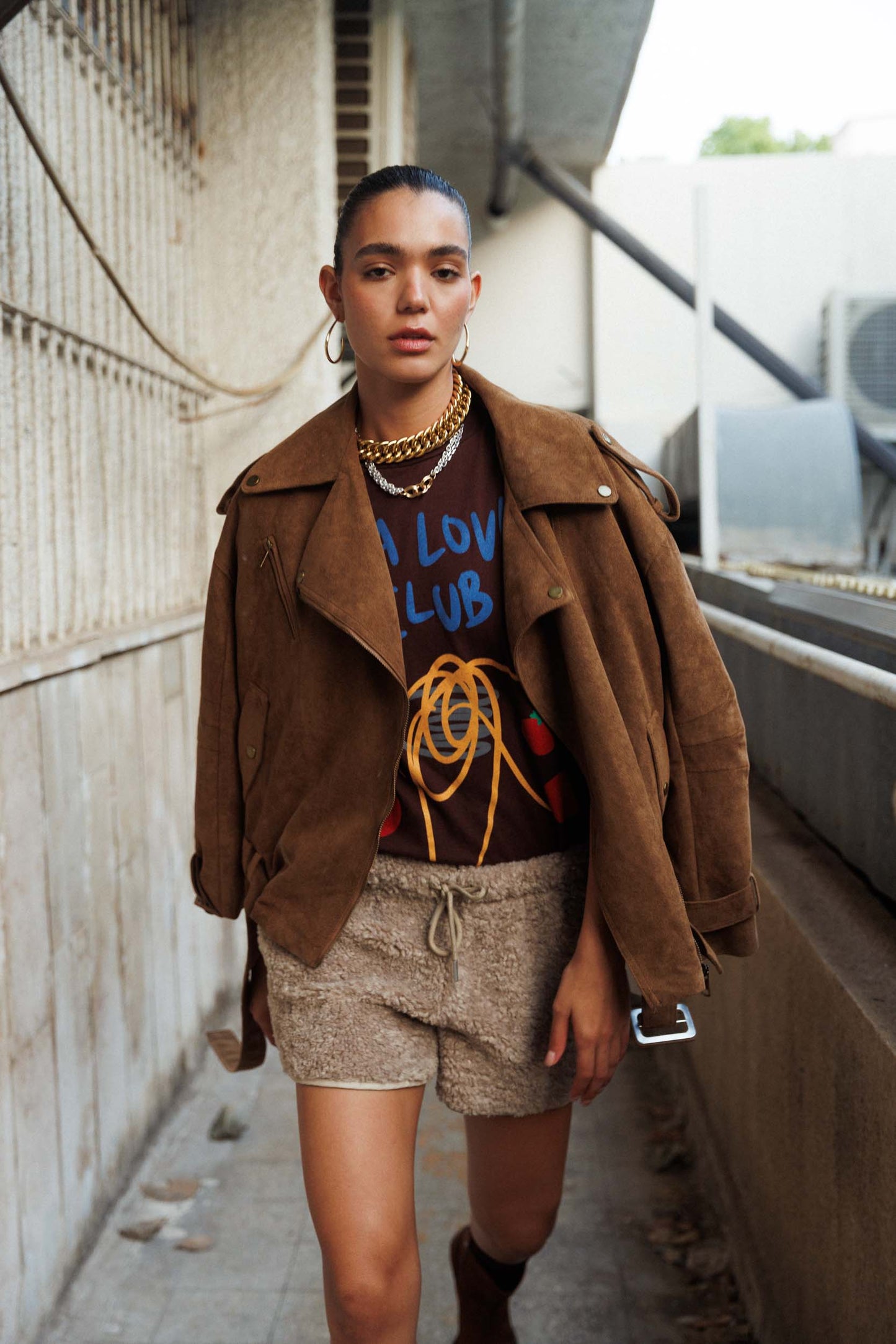 טישירט פסטה - חום