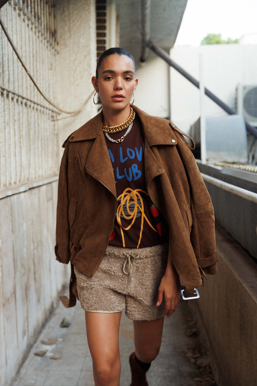 מכנסי שורטס ליאה - חום