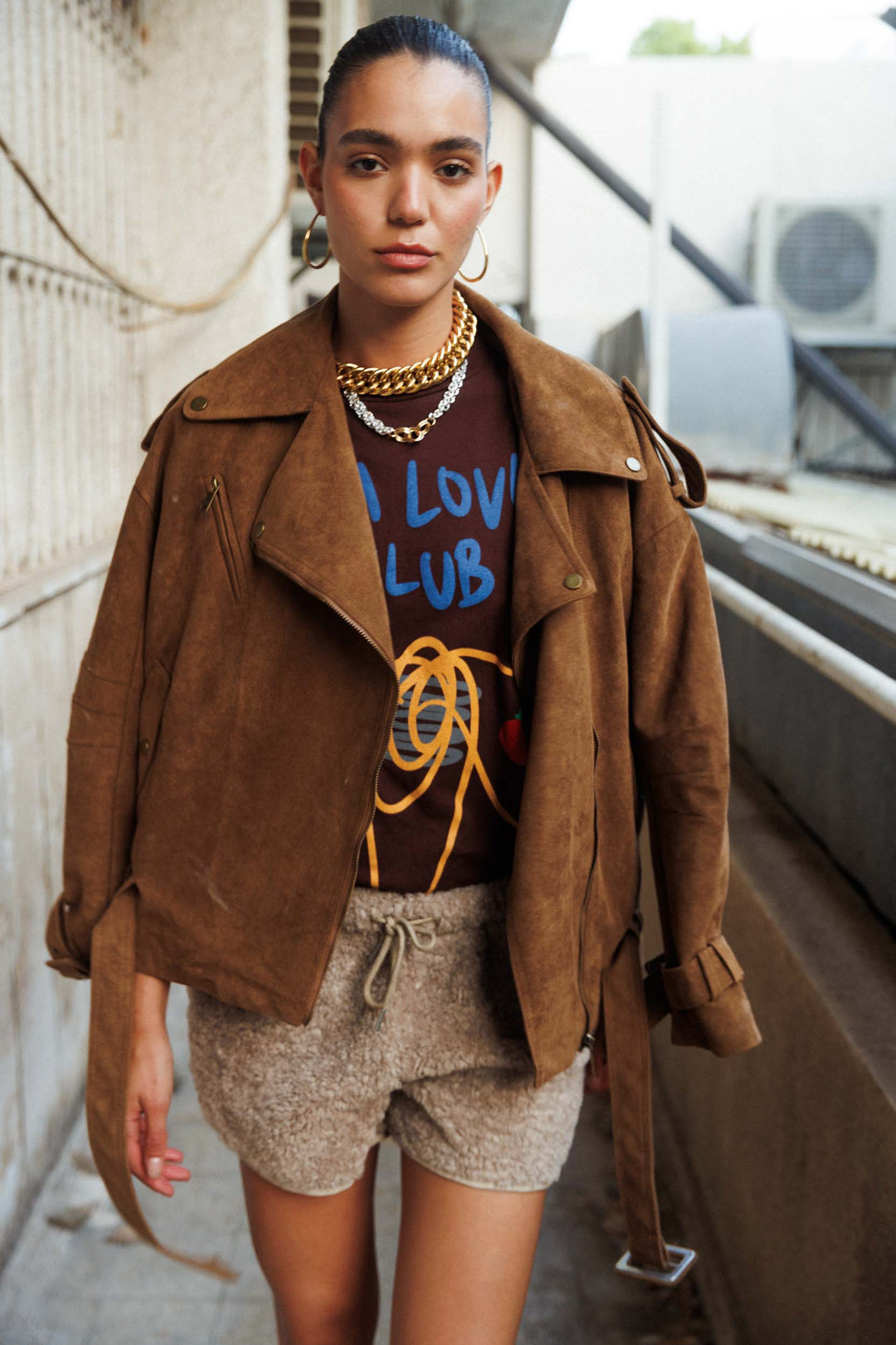 מכנסי שורטס ליאה - חום