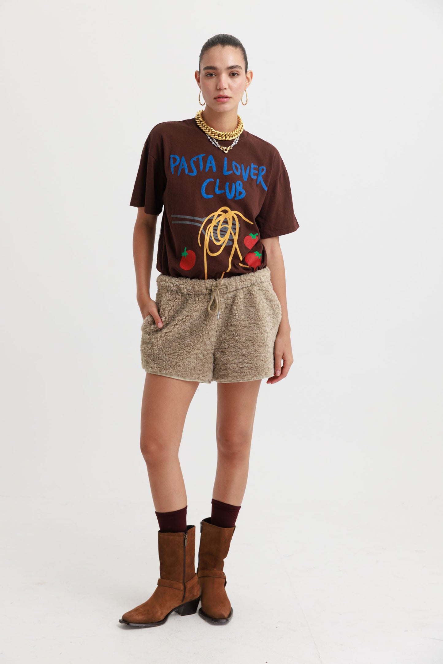 טישירט פסטה - חום