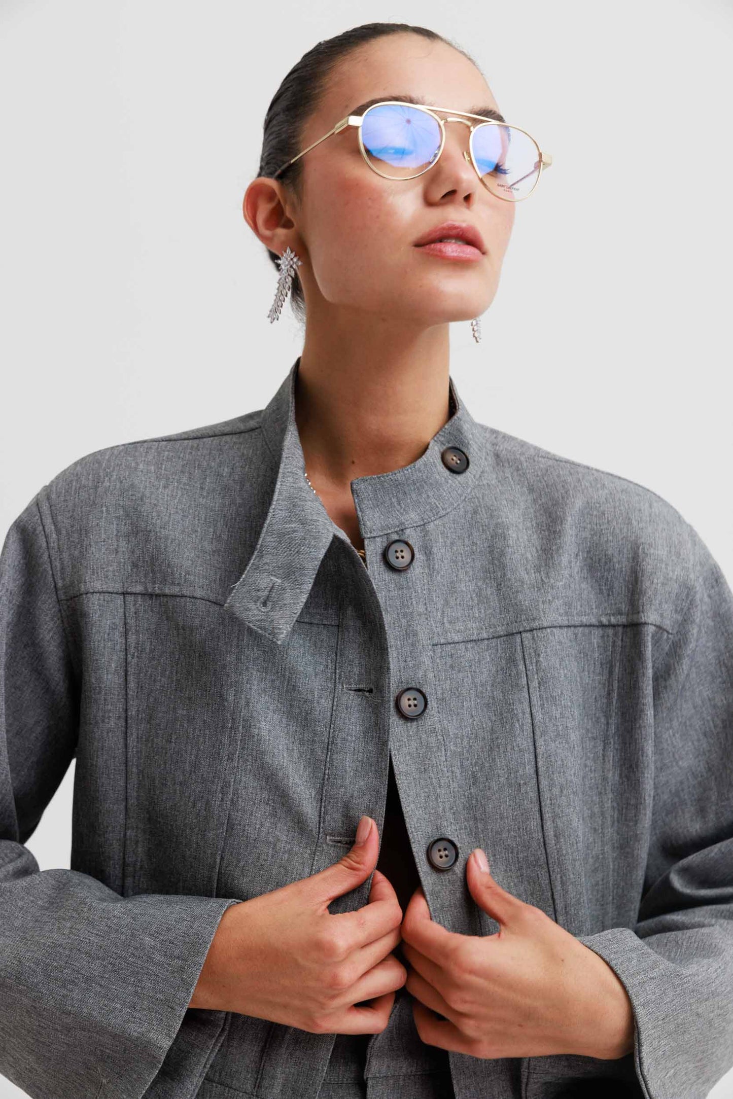 חליפת ברמודה שיינה- אפור