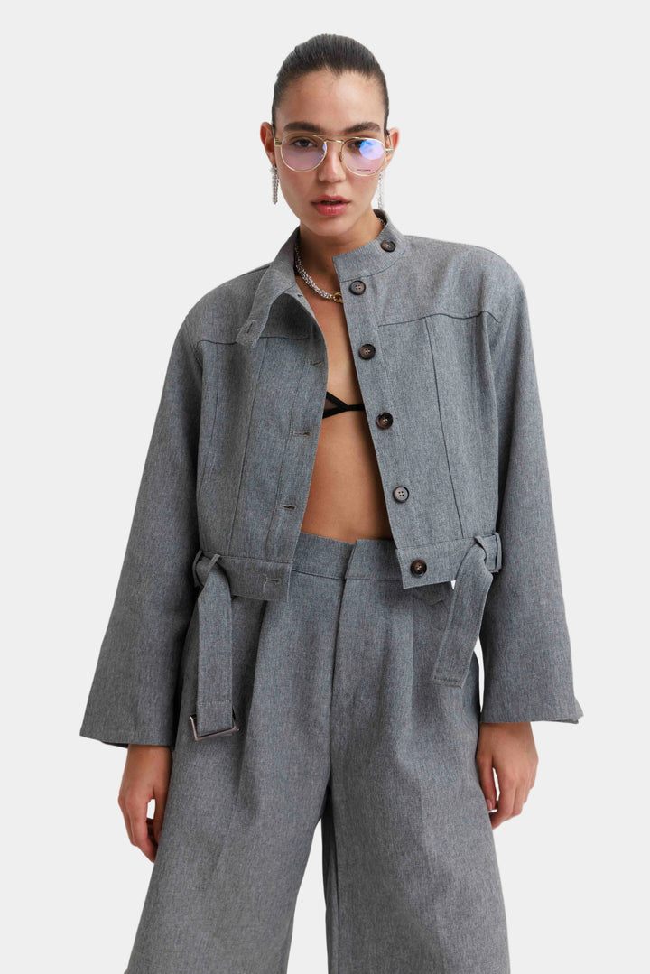 חליפת ברמודה שיינה - אפור