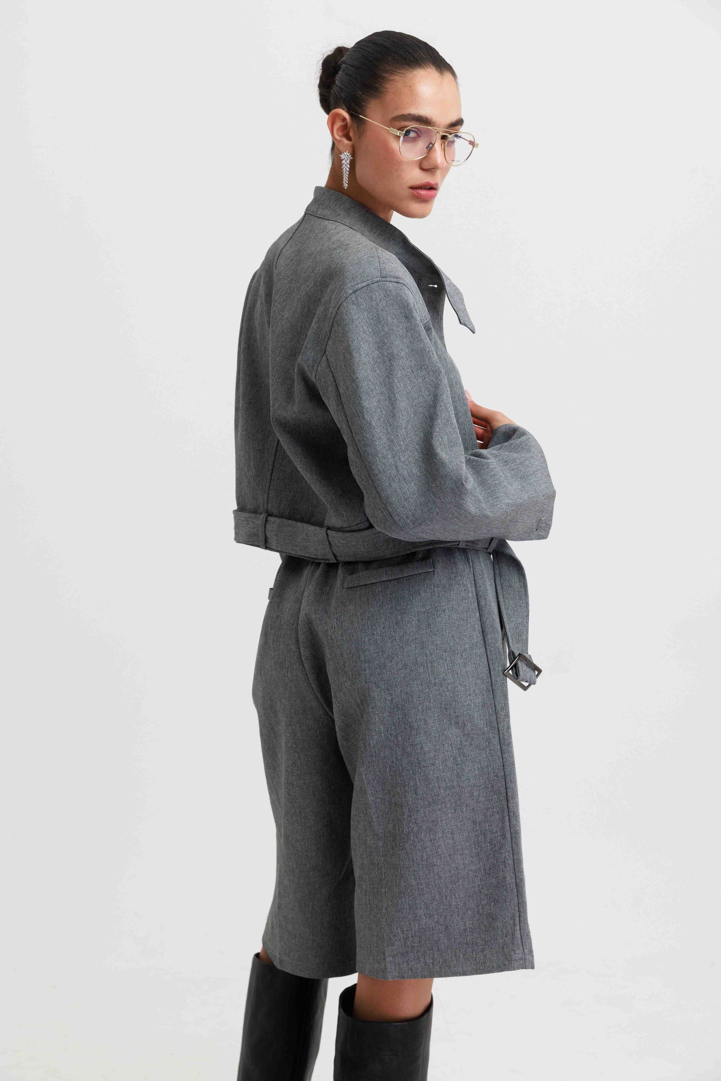 חליפת ברמודה שיינה- אפור