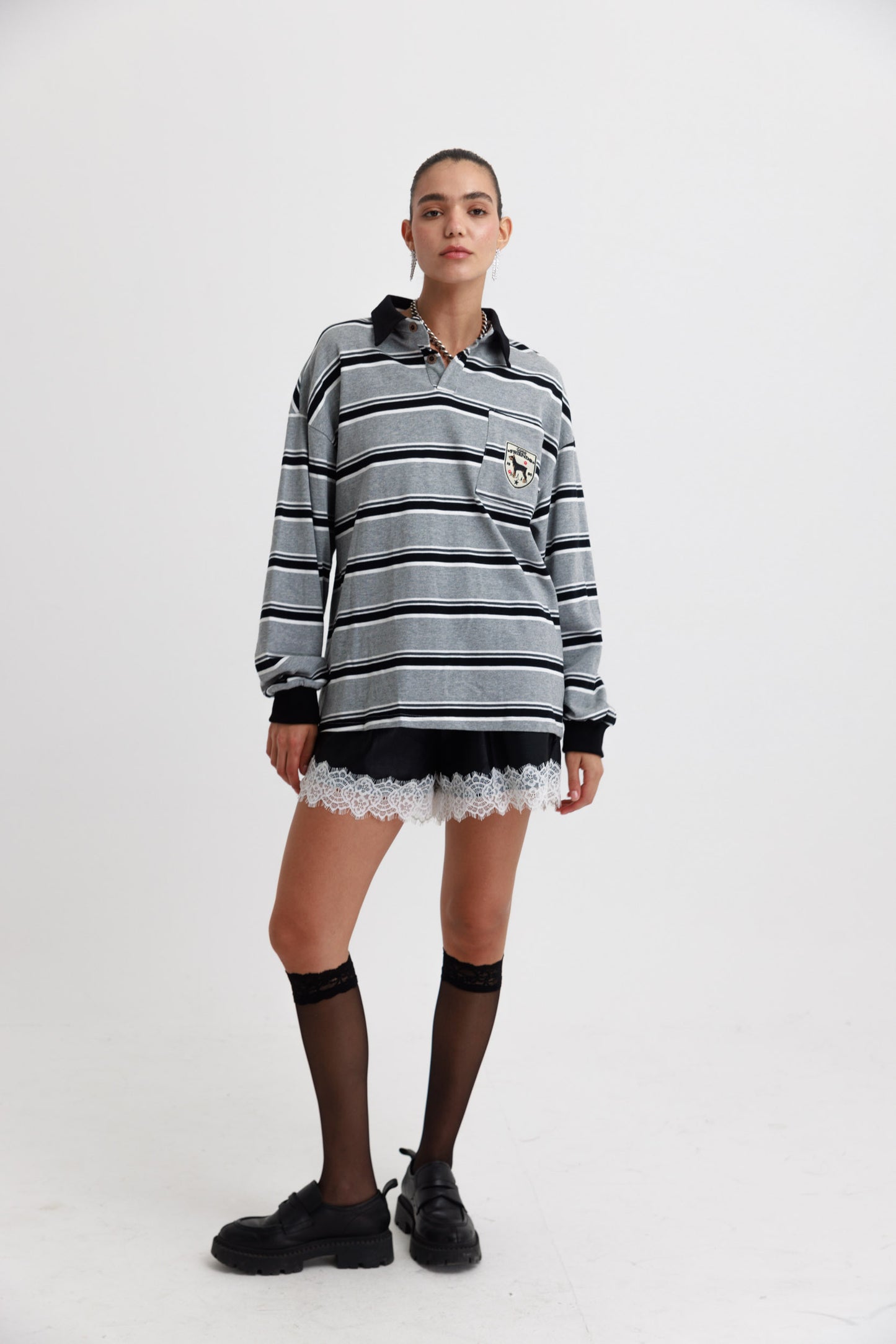 מכנסני שורטס עור לואה - שחור