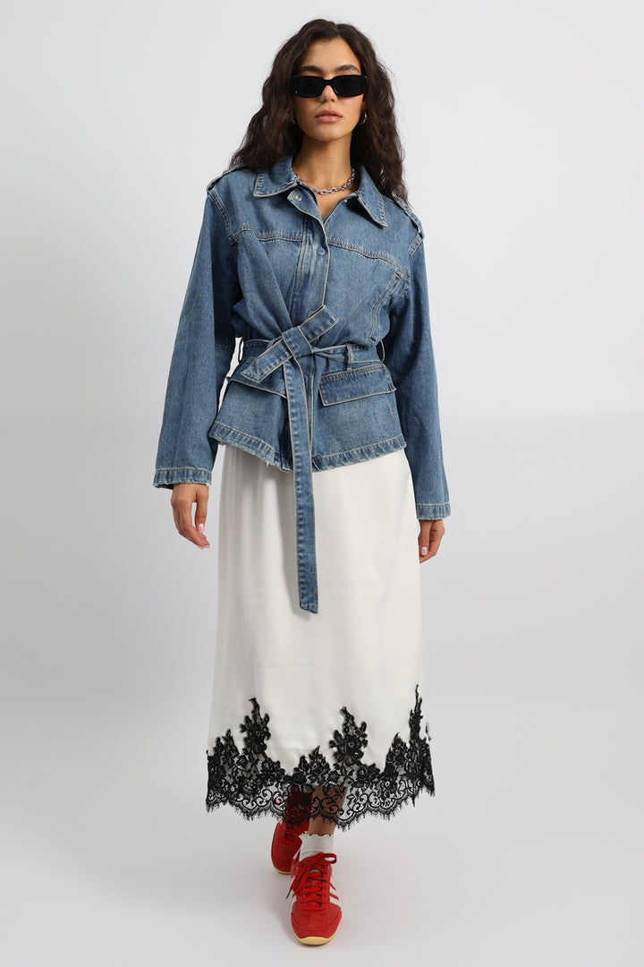 חצאית קולין - שמנת