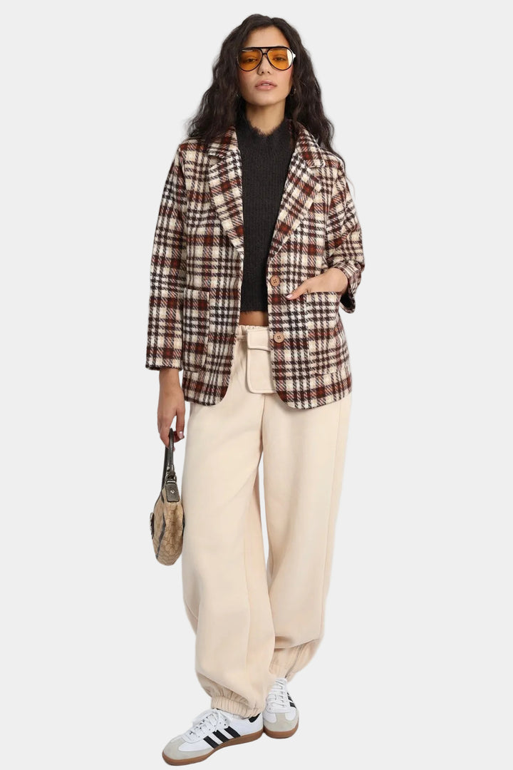 גקט דאפי משובץ – חום