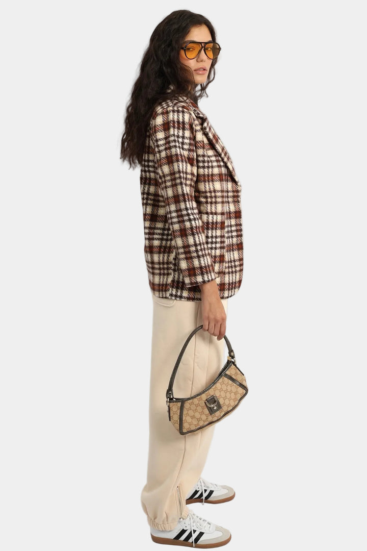 גקט דאפי משובץ – חום