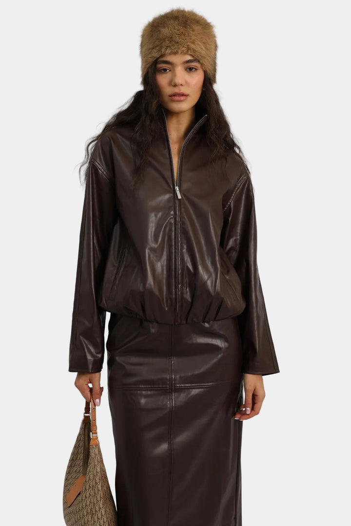 חליפת חצאית טרייסי - בורדו