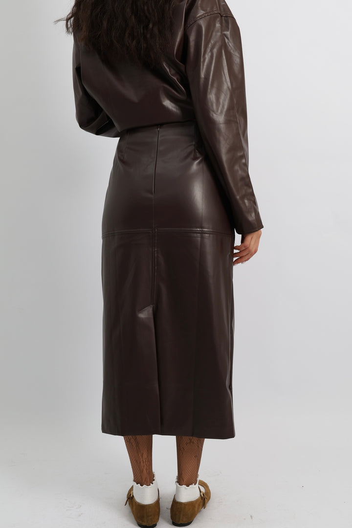 חליפת חצאית טרייסי - בורדו