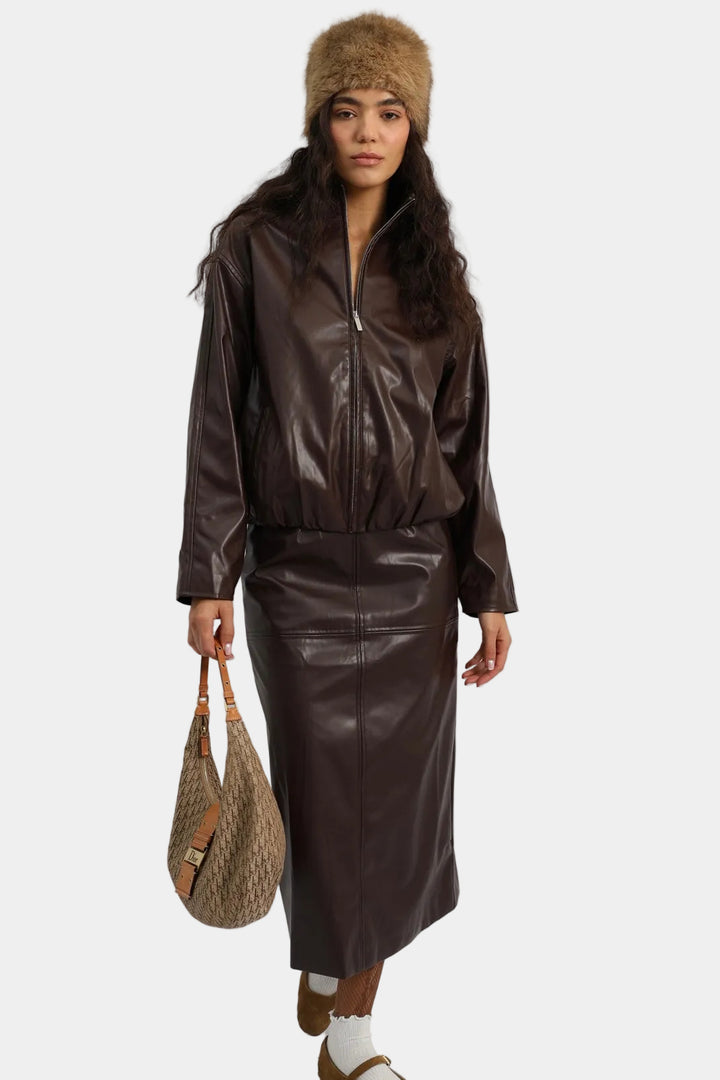 חליפת חצאית טרייסי - בורדו