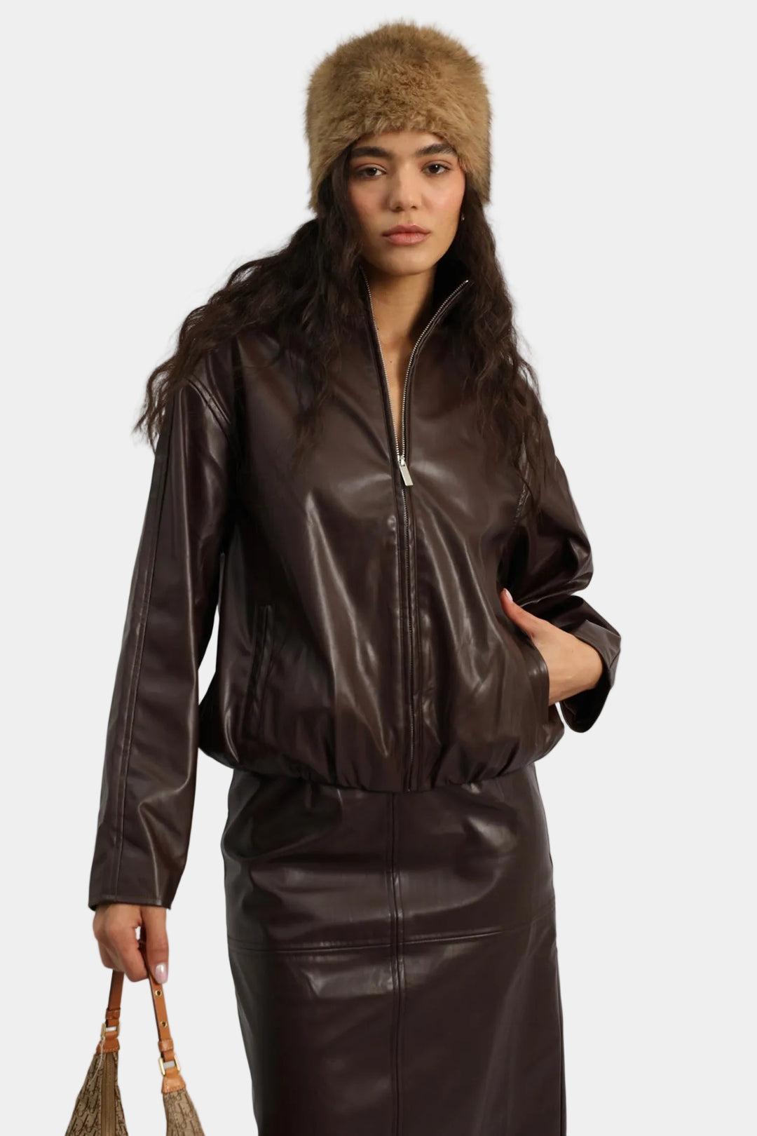 חליפת חצאית טרייסי - בורדו