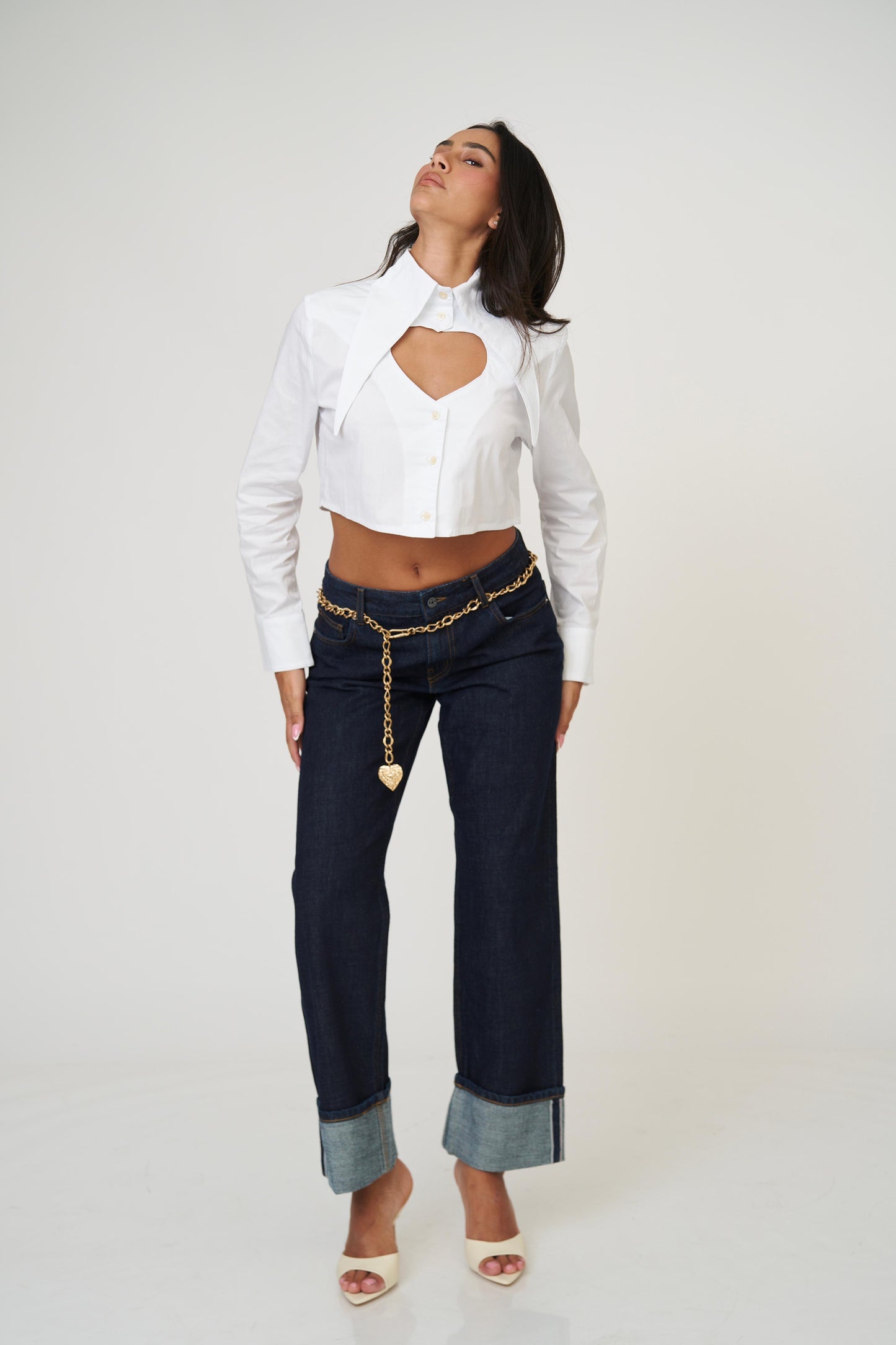 חולצת לימסל לב - לבן