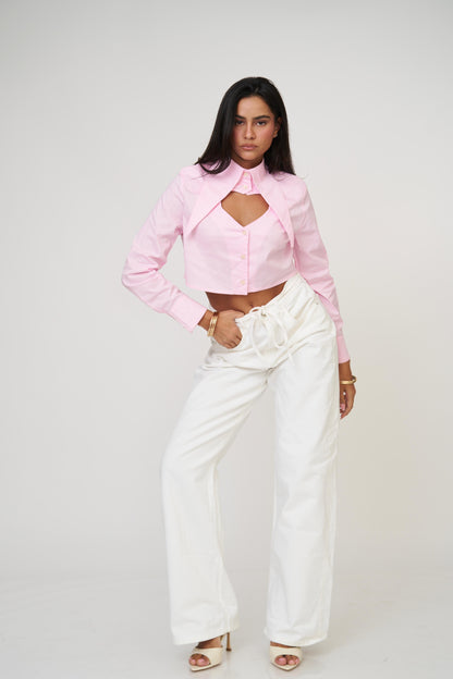 חולצת לימסל לב - לבן