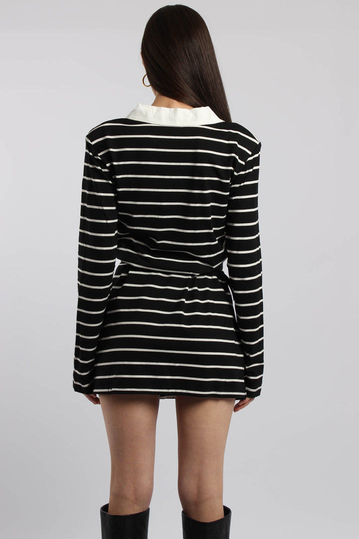 שמלת פסים היילי שחור