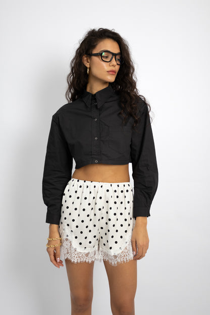 מכנסי שורטס פולקה - שחור