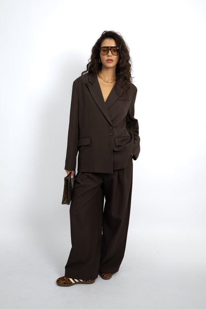 חליפת אוברסייז אוליביה- חום