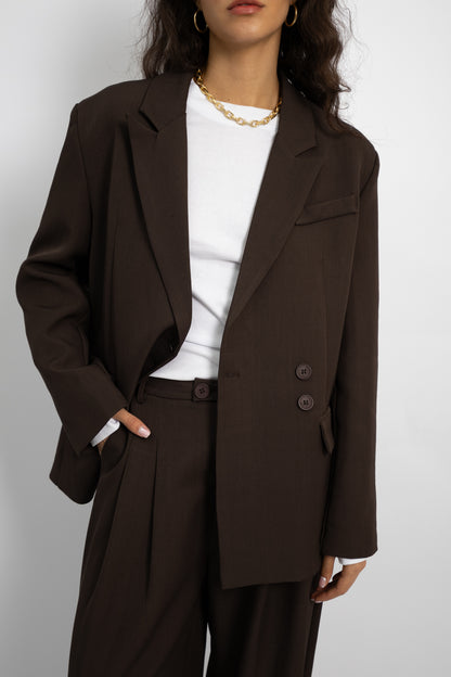 חליפת אוברסייז אוליביה- חום