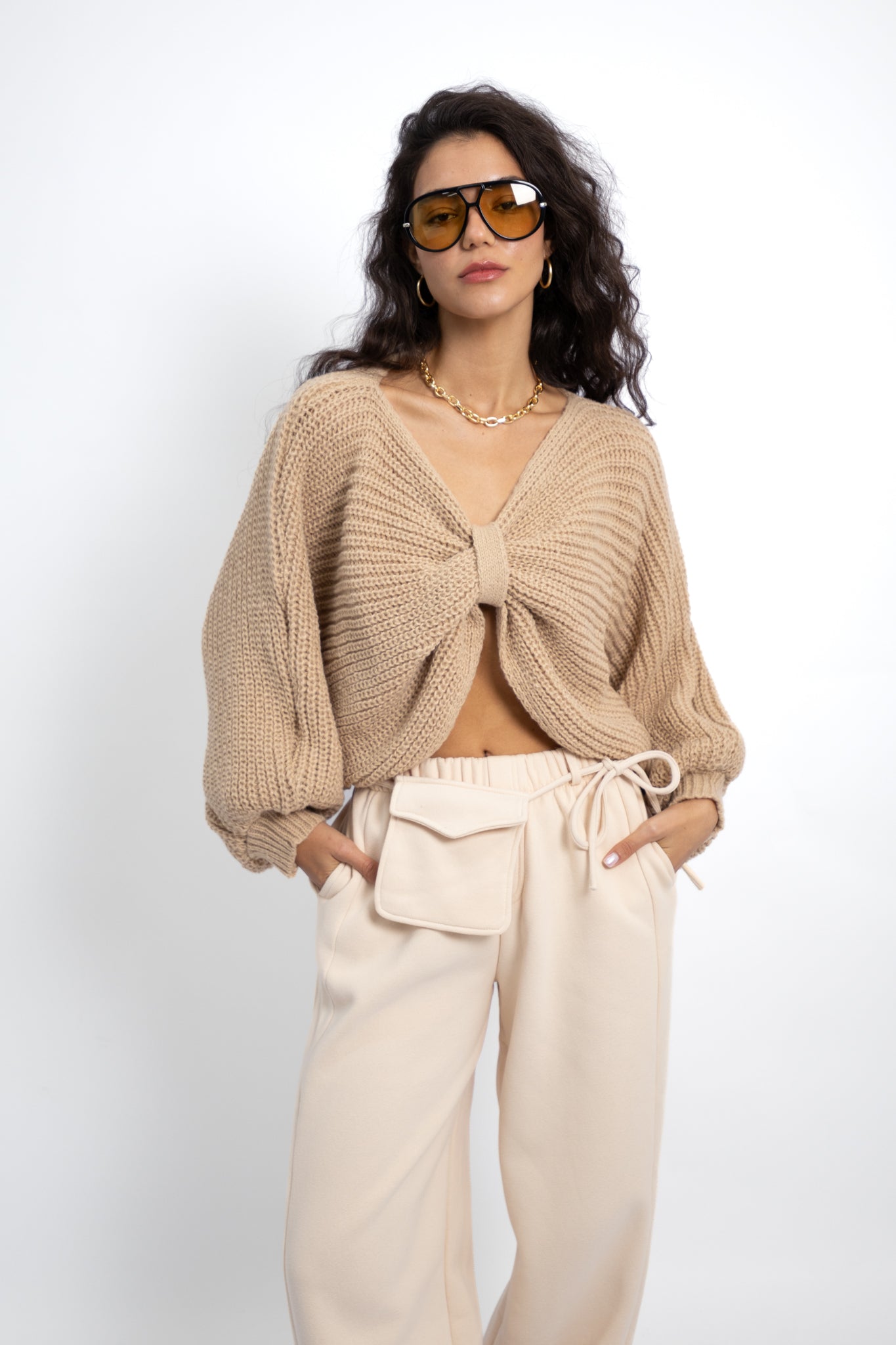 סוודר פפיון - בז