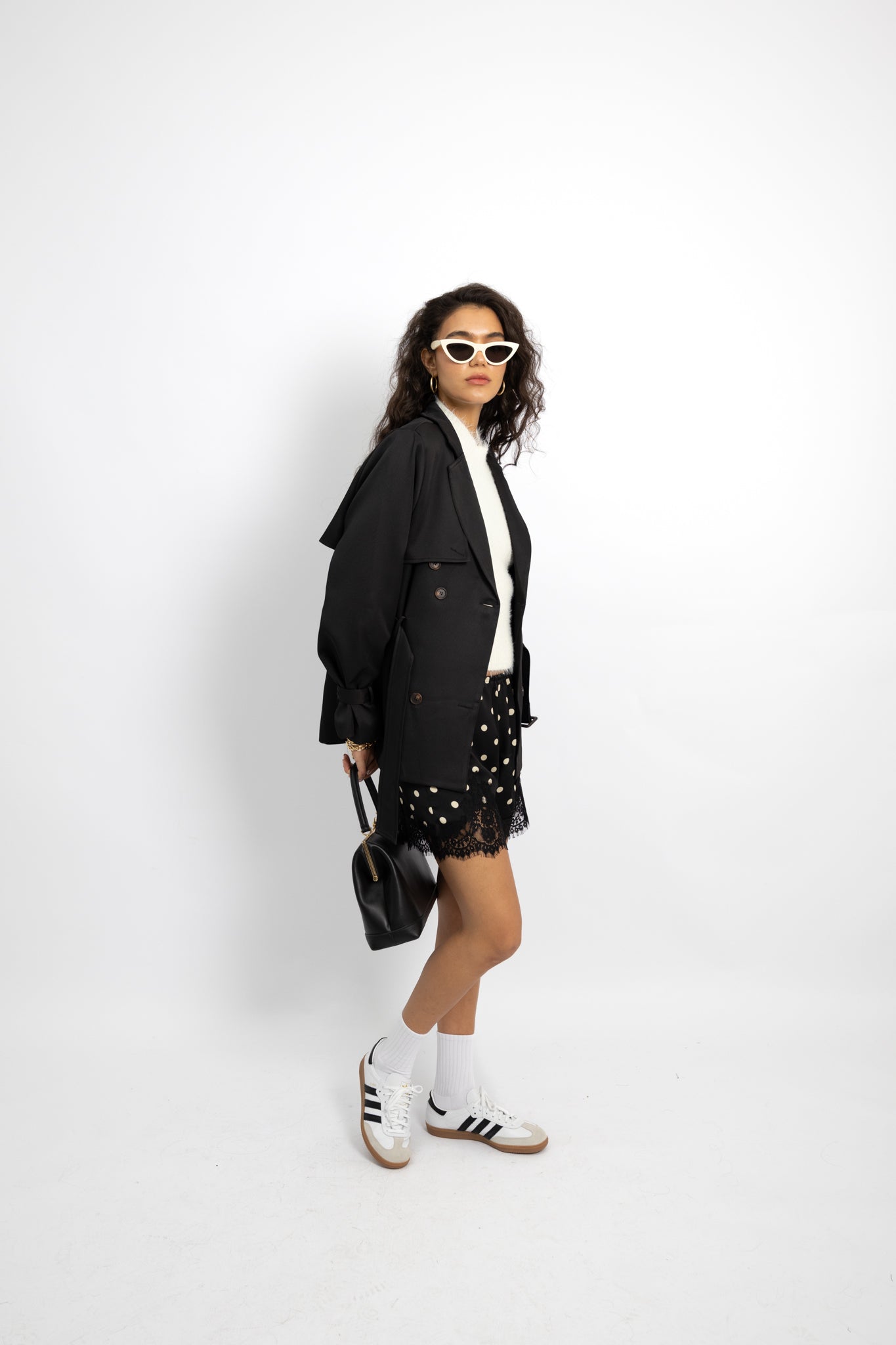 מכנסי שורטס פולקה - שחור