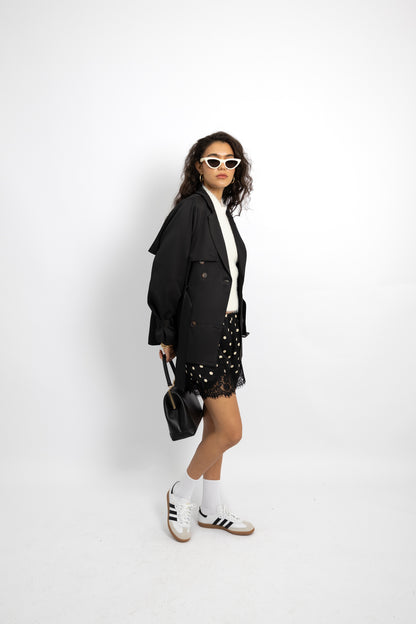 מכנסי שורטס פולקה - שחור