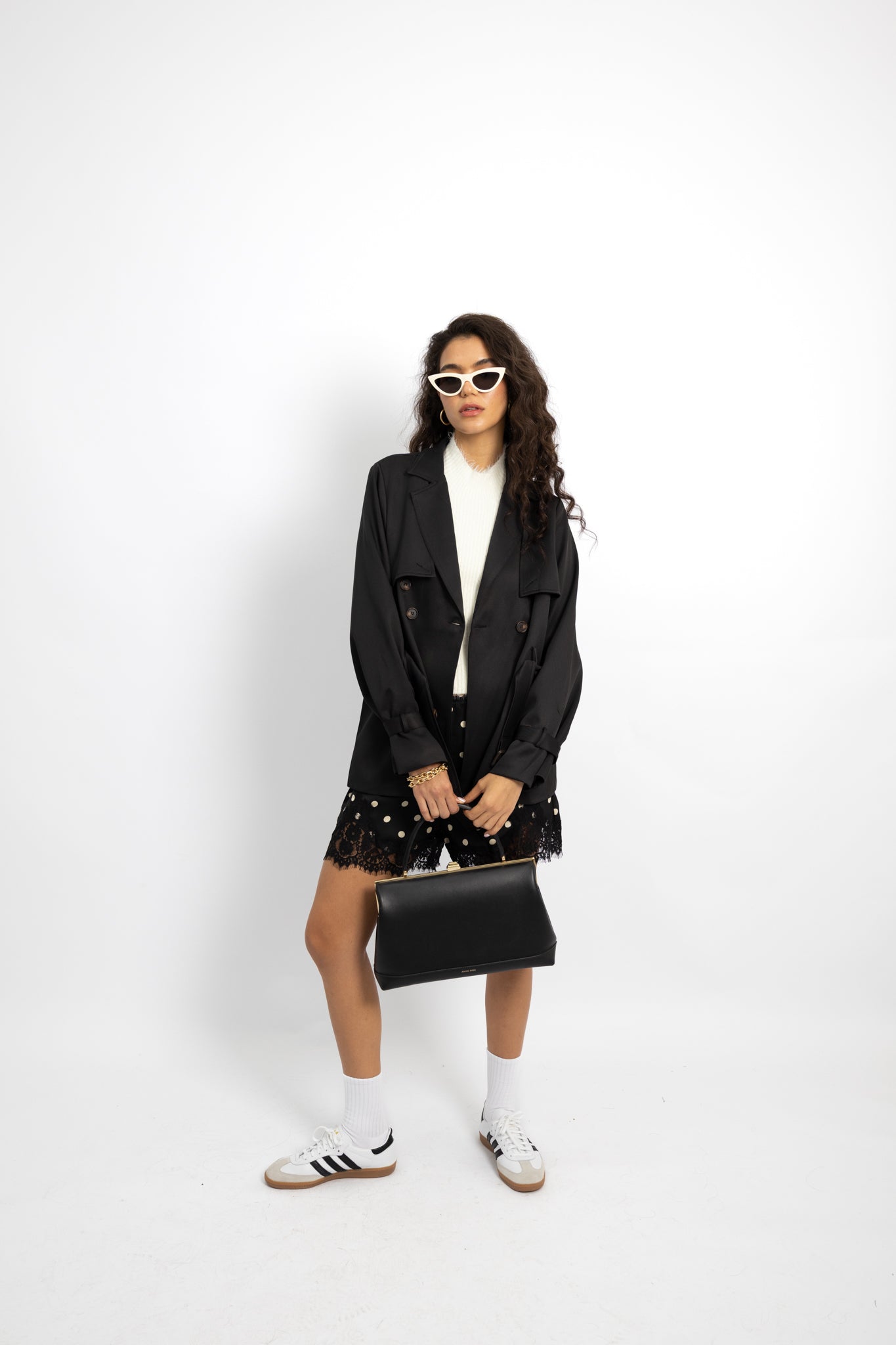 מכנסי שורטס פולקה - שחור