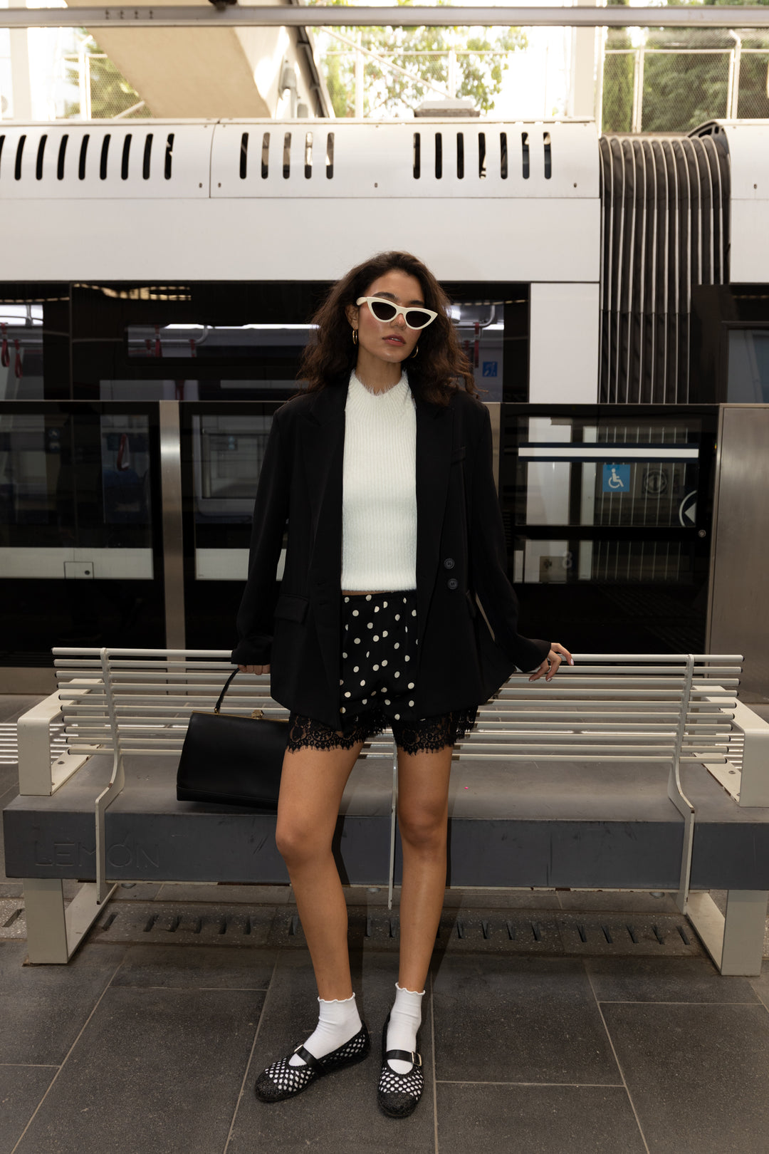 מכנסי שורטס פולקה - חמאה